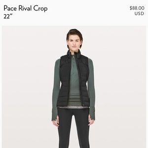 Lululemon pace rival 22’ crops (size 8)
